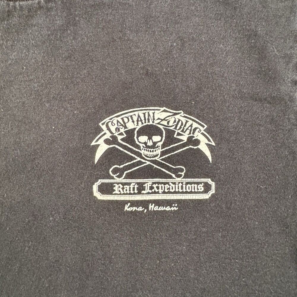 Vintage Captain Zodiac Hawaii Tee Black Skull Mens Medium Fruit Of The Loom - Picture 4 of 6